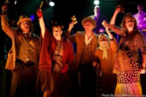 The company of URINETOWN at The Eagle Theatre. (Photo credit: Chris Miller)