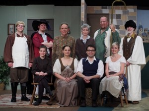 The cast of FOOLS: im Schumann, Rick DiDonato, Becca Seeley, Clint Cleaver, Jenny Sullens, Joan Kerber, Anthony Cipollo, Joe Forsstrom, Jeanne Gheen, Chris Hougland. 