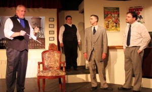 Sheldon Bruce Zeff, William McGuire, Nigel Rogers, Timothy Kirk in a scene from SOMETHING INTANGIBLE. (Photo credit: Eileen Simmons)
