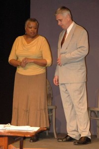 Vanessa Ballard and Edward G. Marcinkiewicz in BEE-LUTHER-HATCHEE at The Stagecrafters. (Photo credit: Sara Stewart)