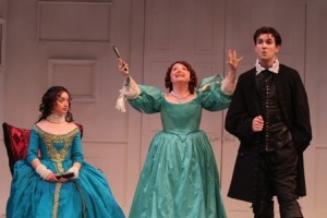 Victoria Rose Bonito as Celimene, Meghan Winch as Eliante and Seth Thomas Schmitt-Hall as Frank. (Photo credit: Paola Nogueras)