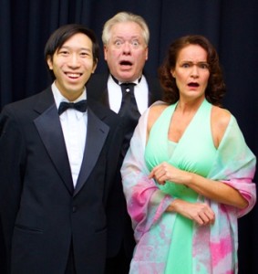 L to R - Richard Chan as Tony Kirby, Mikey Bracken as Mr. Kirby and Lee Klaus as Mrs. Kirby.  (Photo credit: Chris Miller)
