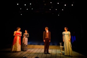 Nell Bang-Jensen as Marianne Dashwood, Stacy Skinner as Mrs. Henry Dashwood, Steve Carpenter as Edward Ferrars and Jennifer Summerfield as Elinor Dashwood.