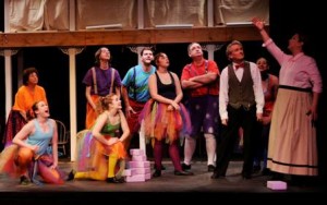 Andi Rose as Charity Barnum with members of the cast of BARNUM at Footlighters Theater in Berwyn, PA. (Photo credit: Dave Richman)