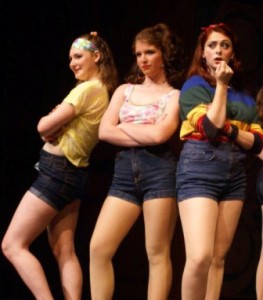 Becky Ginther as Wendy Jo, Katy Griffith as Rusty, Jenna Sharples as Urleen in a scene from KOPP's production of FOOTLOOSE.