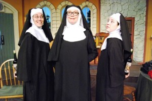 Jennifer Hope, Cynthia DiSavino and Josey Miller in a scene from Rainbow Dinner Theatre's DRINKING HABITS. (Photo credit: David DiSavino)