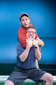 Michael Basile and Tony Braithwaite in a scene from ROUNDING THIRD, running at Act II Playhouse thru October 12. (Photo credit: John Flak)