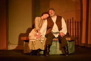 Gerri Weagraff (Golde), David Wills (Tevye) in a scene from FIDDLER ON THE ROOF.